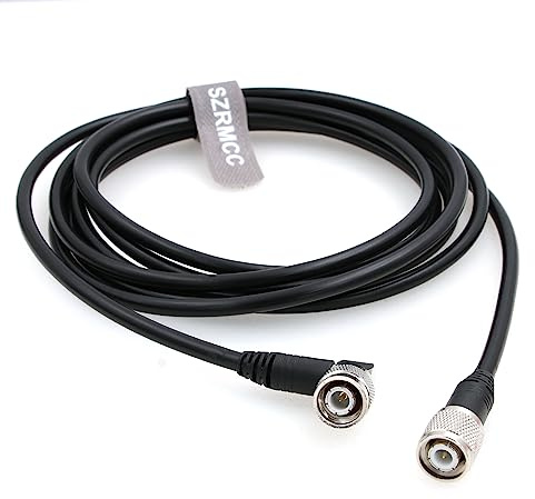 SZRMCC Cavo antenna GPS TNC a TNC maschio ad angolo retto Cavo di prolunga RG223 Cavo coassiale schermato a bassa perdita da 50 ohm Nero (2m)
