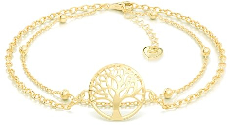 SERASAR Lebensbaum Armband Damen Gold Edelstahl Armkette Frauen Freundin