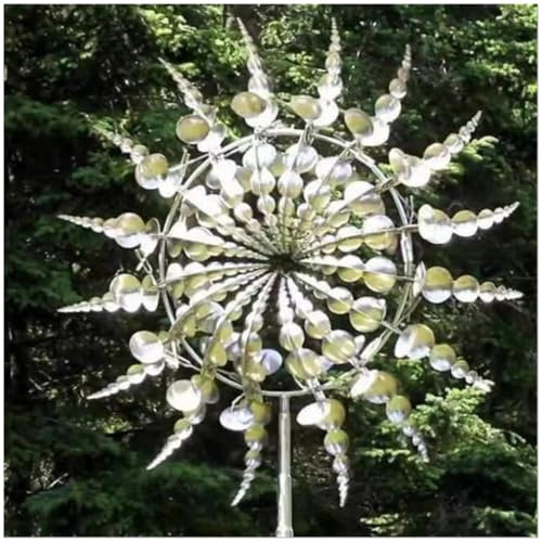 NURII Einzigartige Und Magische WindmüHle Aus Metall - Gartendekoration auf der Hofterrasse Windrad - WindmüHle Garten Solar 3-5 Tage, um anzukommen