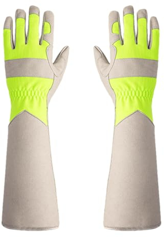 Povanjer Dornensichere Gartenhandschuhe, Gartenhandschuhe mit langen Ärmeln | Lange Gartenärmel,Dornensichere Antivibrations-Arbeitshandschuhe für Garten und Landwirtschaft