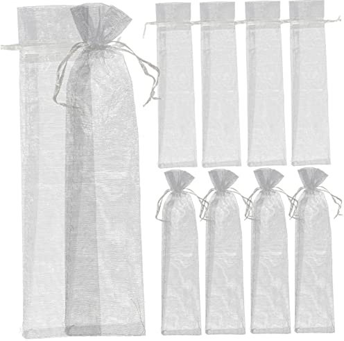 SEWOART Organzasäckchen 20 Stück Klein Mit Kordelzug Organza Beutel Silber Leichte Aufbewahrungstasche Für Süßigkeiten Verpackung Multifunktionale Geschenkverpackung Für Party Und Hochzeit