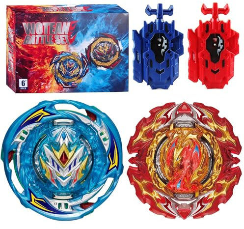 Wotean Gyroscope Turbo Set, 3D Arena Metall Fusion KampfKreisel, Mit Battling Top Launcher, Geschenk-Sets(202+191-02)