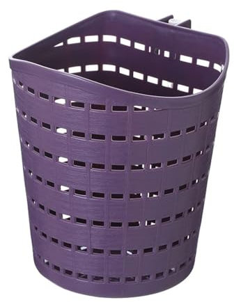 DZYHFCO Mini corbeille à papier tissée creuse créative pour salle de bain, bureau, panier de rangement à suspendre (violet)