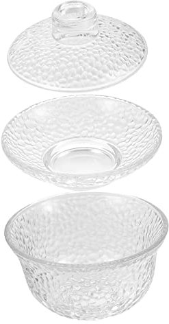 WATIIFUFU 1 Set Gehämmert Glas Tee Tasse Chinesischen Stil Kungfu Teegeschirr Tasse Deckel Natürliche Teetasse Tee Schüssel Untertasse