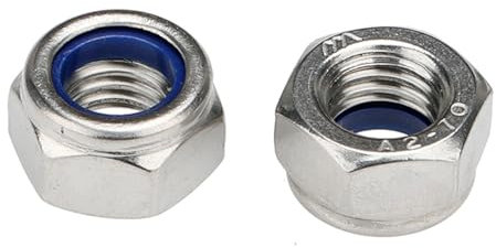 DIN985 M2 M2.5 M3 M4 M5 M6 M8 M10 M12 M14 M16 M20 Sechskant-Nylon-Kontermuttern aus Edelstahl 304(M20 x 5pcs)