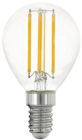Eglo Lampadina LED E14 dimmerabile, a forma di goccia, per illuminazione rétro, 7 watt, 806 lumen, luce bianca calda, 2700 K, lampadina Edison P45, Ø 4,5 cm