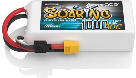 Gens ace LiPo Akku 3S 11.1V 1000mAh 30C mit XT60 Steckerfür RC Flugzeuge, 800mm Klasse, Drohnen Modellhelikopter