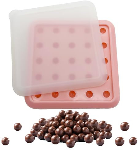 duoyif Stampo Silicone Sfera Piccola Ø 10 mm 25 Cavità, Stampi Sfera Per Cioccolato, Mini Stampo Silicone Palla Per Il Cioccolato Praline Palla Cubetti Di Ghiaccio Caramelle (rosa, 25Cavités Ø10mm)