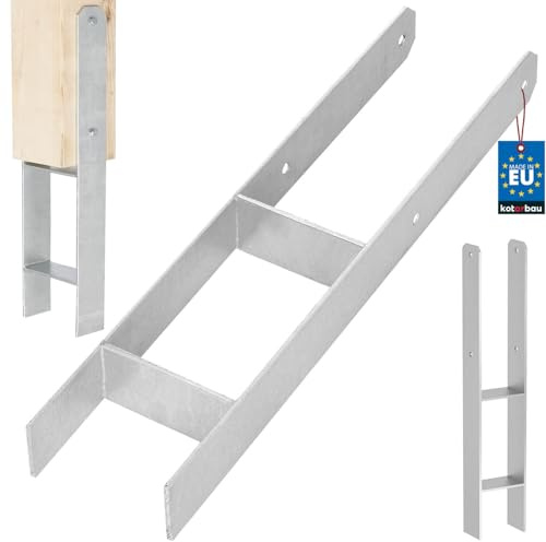 KOTARBAU® H Pfostenträger zum Einbetonieren 120x600 mm, H Anker | Bodenanker, Pfostenanker für Zaunpfosten & Holzbalken, Balkenschuh aus galvanisch verzinktem Stahl, Silber