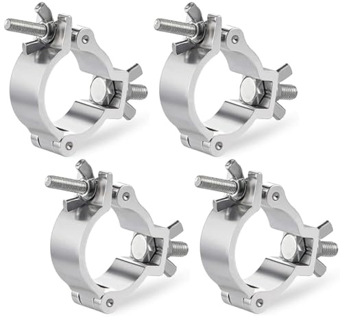 25-30 mm Truss Clips, Stage Lighting Hook Clamp O-Clamp Bracket with 100 kg Load Capacity, Lighting Accessories for Movable Stage Lights Headlights (Pack of 4)