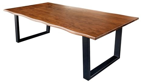 Riess Ambiente Massiver Esstisch Genesis - 160cm - braun schwarz - Akazienholz Eisengestell Industrial Look Baumkante Konferenztisch