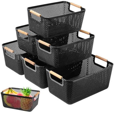 OSTWOLKE 6er-Set Aufbewahrungsbox, Aufbewahrungskorb Küche ohne Deckel