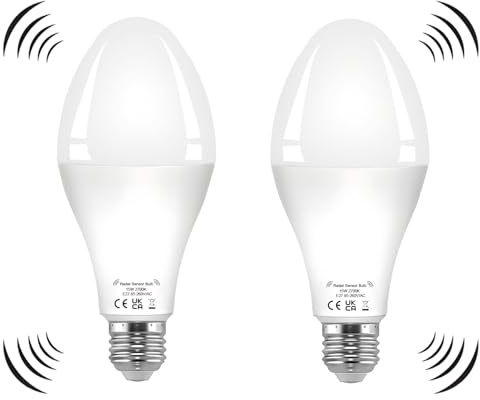 KOOYWAN 15w 2700K led lampe mit bewegungsmelder warmweiß Bewegungsmelder-Lichtsteuerung Radarlampe 2Stück
