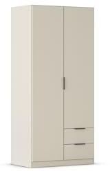 Rauch Möbel LAGOA, Kleiderschrank, Farbe Beige, Breite 91 cm | Schrank, Mehrzweckschrank, 2-türig, 2 Schubladen, Zubehör Classic, für Schlafzimmer, Kinderzimmer, Babyzimmer, Garderobe
