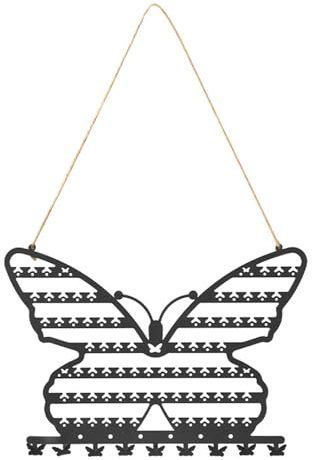 Lilinzhi Schmuck-Organizer zum Aufhängen, Schmetterlings-Designs mit Löchern und Haken, Zubehör für Halsketten, Ringe, Armbänder, Aufbewahrung, Wand- und Halsketten-Organizer