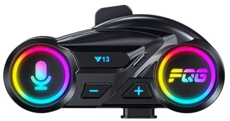 brooksnaji Auriculares inalámbricos para motocicleta, impermeables, con cancelación de ruido de 800 mAh, para carreras, motos de nieve, bicicleta, snowboard, viajes, etc