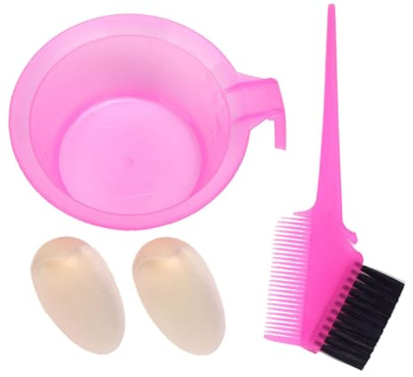 SAFIGLE Professional Hair Dye Comb and Hair Coloring Bowl 2 Sets Double-sided for DIY and Tinting Pink