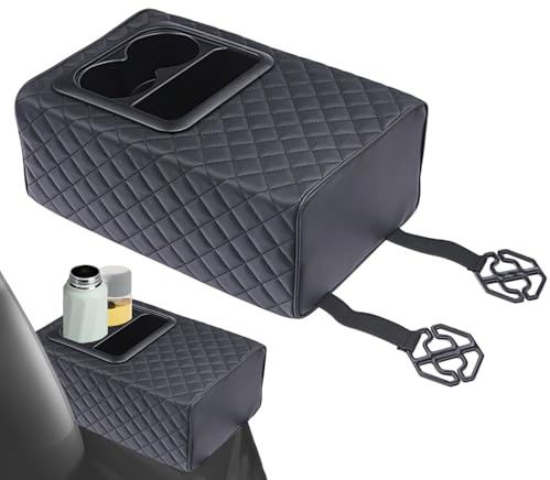 Yonuaret Accoudoir avec compartiment de rangement pour le siège arrière, organiseur pour l'accoudoir dans les voitures, avec porte-gobelet, consoles pour la banquette arrière, pour SUV, camion