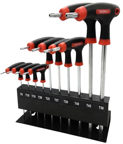 Innensechskantschlüssel Satz, 10tlg T-Griff Schlüssel-Satz, 2,0 mm-10 mm T-GrifInnensechskant Stiftschlüssel für Fahrrad Motorrad Haushalt und DIY Reparaturen
