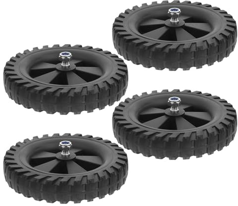 MUCKLILY 4 Ruote in Gomma Antirumore da 64 Pollici per Compressore d'Aria con Foro da 12 CM Rotelle Girevoli Antiscivolo Resistenti per Tosaerba e Apparecchi Industriali Accessori