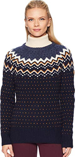 FJÄLLRÄVEN dam ylletröja Övik Knit mörk marinblå Small