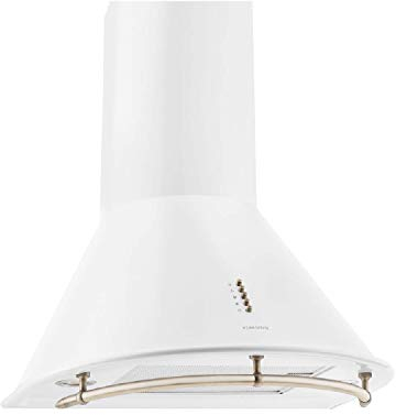 Klarstein Lumio Neo - Retro Dunstabzugshaube, Wandabzugshaube, 60 cm breit, Energieeffizienzklasse A, Abluft/Umluft, 3 Leistungstufen, max. Abluftleistung: 610 m³/h, Edelstahl, weiß