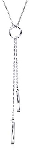 Prämie Kette Damen Silber 925, Quaste Bar Anhänger Kette Damen Halskette Silber Schmuck kette für mädchen mutter tochter