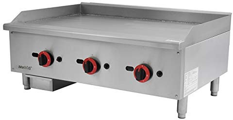 Plancha de gas para encimera triple control