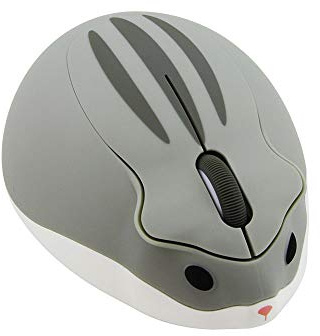2.4GHz Wireless Mouse Cute Hamster Shape Less Noice Portable Mobile Optical 1200DPI USB Mice Cordless Mouse for PC Laptop Computer Notebook MacBook Kids Girl Men Women Mom Dad Gift (Gray)