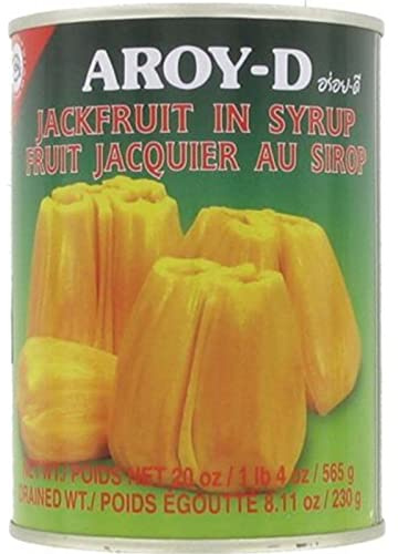 AROY-D Fruit de Jacquier thaïlandais au sirop en conserve - Marque AROY-D - Fruits exotiques - 565G (Lot de 6 boîtes)