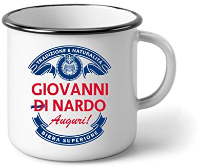 Colorfamily Tazza Personalizzabile Compleanno - Tradizione - personalizza con Nome e Anno - Tazza in Alluminio