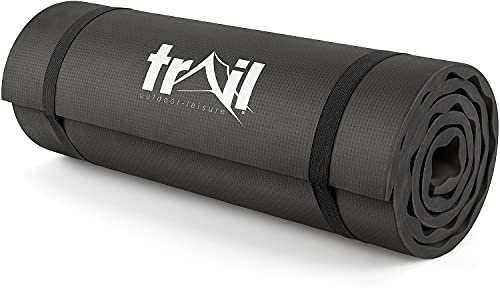 Trail Camping Mat With Comfort Contours 15mm Thick Foam Insulated Roll Pad (Black)