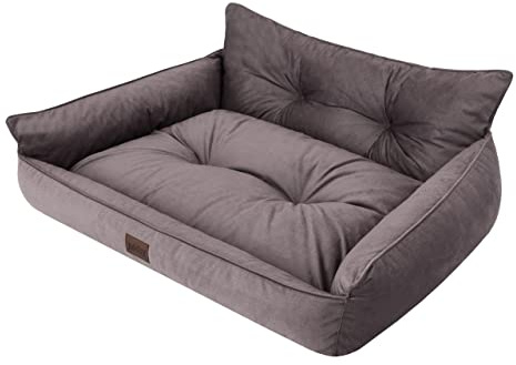 Hundbädd, husdjurssäng, hundsäng, quiltad hundkudde, säng, soffa, hundmadrass, djursäng, hundsoffa, hundmadrass, brun, Fancy, XXXL - 132 x 106 cm