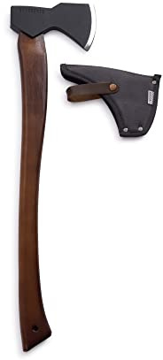 Barebones Felling Axe - Carbon Steel Blade - All-Purpose Axe - Leather Accents - Polyester Sheath