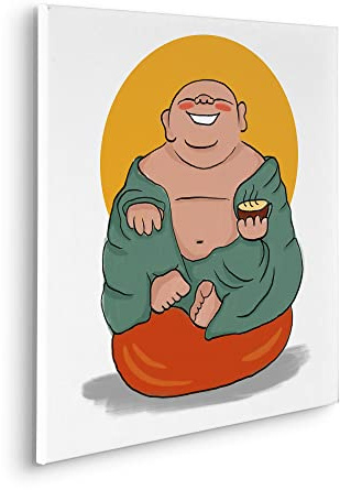 Komar Happy Buddy Stretcher Frame Picture in Real Wood Frame Size 60 x 60 cm