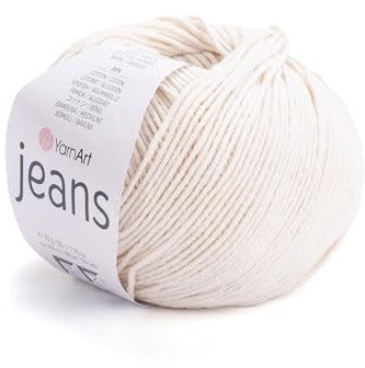 YarnArt, Jeans, Hilo de algodón ligero para ganchillo, amigurumi y tejer, 55 % algodón, 45 % acrílico, material suave de artesanía turca para muñecas, juguetes, proyectos de bebé, Color 5