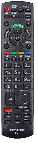 POFET Smart TV-fjärrkontroll Universal TV-fjärrkontroll för Panasonic Smart TV kompatibel med N2QAYB000487 N2QAYB000753 N2QAYB000752