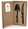 LARS NYSØM Set de couteaux et trancheurs à fromage 2 pcs. I Couteau et trancheuse à fromage en acier inoxydable - Couteaux idéal pour le parmesan et la raclette (Carbon Black)