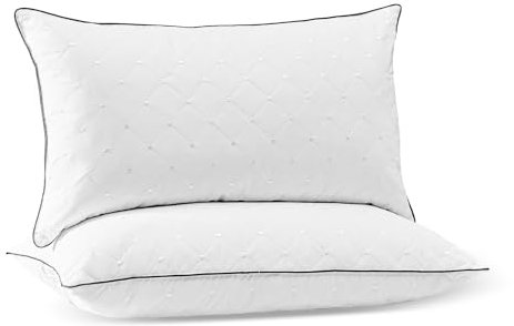 Deodar Kopfkissen 40x70, Federkissen Daunenkissen Schlafkissen mit 825g Füllungen, 100% Baumwollbezug, Machinewaschbar, Öko-Tex und RDS Zertifiziert, 2er Set