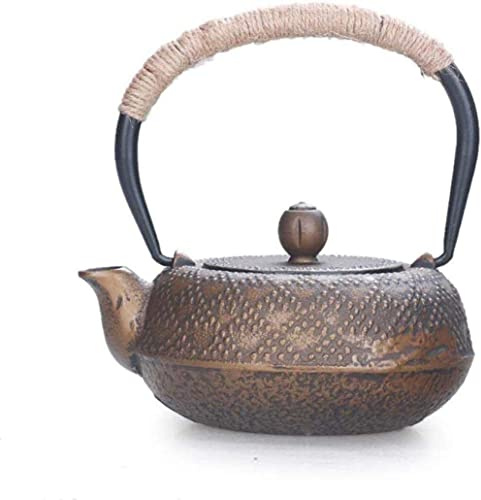 DDKYHU Théières Théière en Fonte Théières Théière en Fer Théière en Fonte Théière en Fonte Bouilloire Artisanale Service à thé Théière Petit Tigre Angulaire Or Fer du Sud Bouteille en Fer 0,5 L