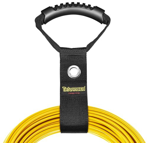 Organizador de Cables y Mangueras (2 Unidades) con Asa, Correa de Gancho y Bucle de 43 cm, Colgador para Garaje y Taller, Soporte para Mangueras de Piscina, Jardín, Cables y Cuerdas (M)