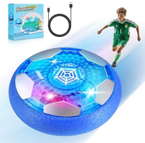 OMWay Air Power Fußball, Geschenke für Jungen, LED Wiederaufladbar Indoor Fussball, Spielzeug für Kinder Mädchen 3 4 5 6 7 8-12 Jahre, Hover Fußball Schwebender Luftkissen Ball
