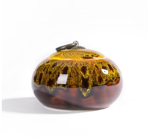 Porcelain tea box tea caddy vintage storage jar airtight teapot storage box | Ceramic tea set with airtight lid cans for tea coffee beans candy spices(Yellow)