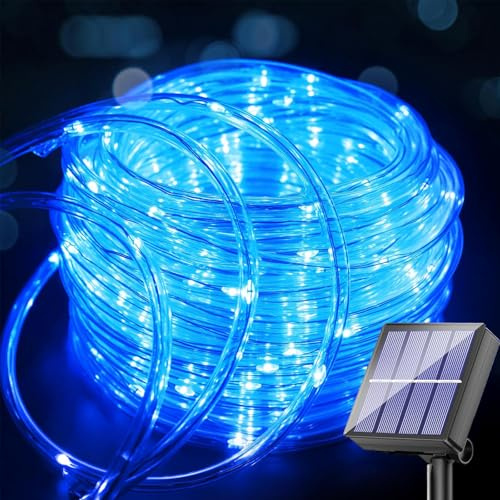 Aofonchy Solar Lichtschlauch Lichterkette Außen 10m 100LEDs Wetterfest Solar Lichterkette Seilleuchten mit 8 Modi LED Schlauch Lichterketten für Garten Terasse Hochzeit Party und Weihnachten