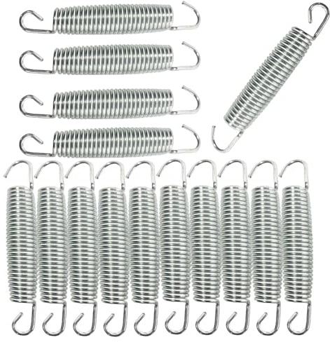 15 Stück Sprungfedern Trampolin 140mm Spulendurchmesser 3mm Doppelhaken | Spannfeder Druckfeder Sprungfedern Befestigungs-Zubehör für Trampolin