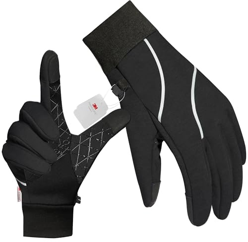 Origem Handschuhe Kinder Fahrradhandschuhe Kids Thermo Fleece Winterhandschuhe warm Anti-Rutsch Touch Screen Wasserabweisende Laufhandschuhe Outdoor Sport Reithandschuhe für Jungen Mädchen 4-14 Jahre