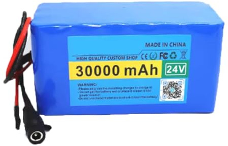 Batería recargable de iones de litio Batería de Litio de 24V 30Ah ebike, Carcasa de PVC impermeable Sistema de gestión de baterías (BMS) integrado para patinetes eléctricos 24V 30Ah