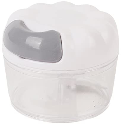 Vitlökshackare Manual Mini Safe Multipurpose Transparent Vitlöksfärs med dragsko för kök (Vit)