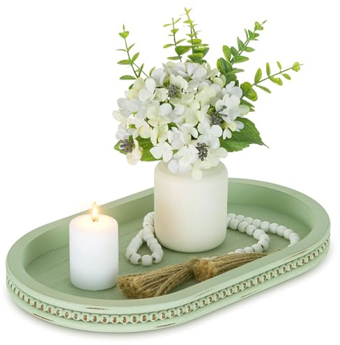 Hanobe Decorative Coffee Table Tray Sage Green Decor for Centrepiece