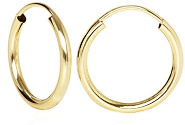 My Gold Damen Mädchen Creolen Ohrringe Gold 333/585 Echtes Gelbgold (8/14 Karat) Ø 15mm Goldohrringe Damenohrringe Leyla